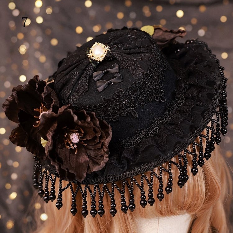 Trim Gothic 11 Floral Lace Hat Beaded Elegant Options Design Charm