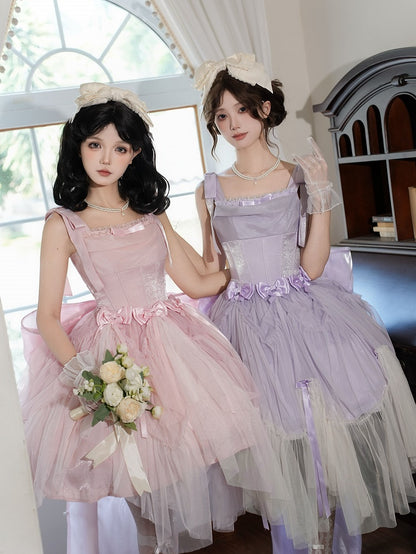 Necklace Pink Beaded Rhinestone Purple /