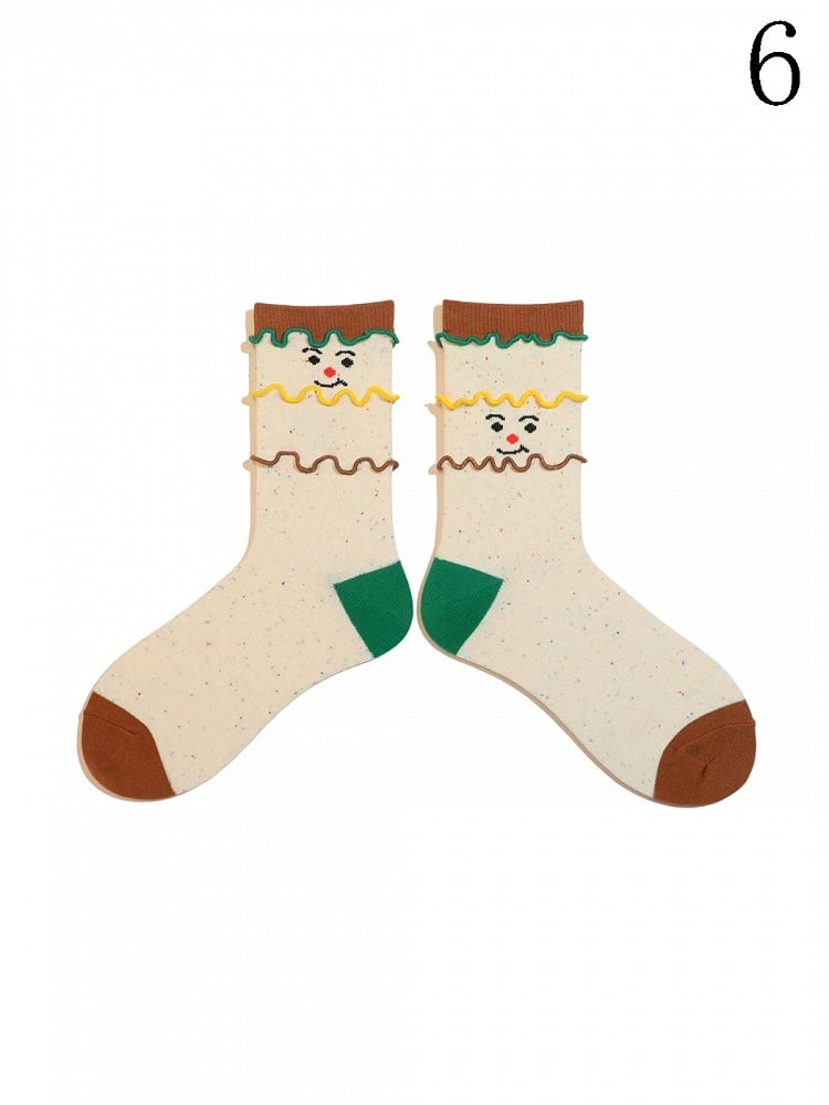 Options Cartoon Socks Ruffled Lolita Cuffs Calf Colorful 9