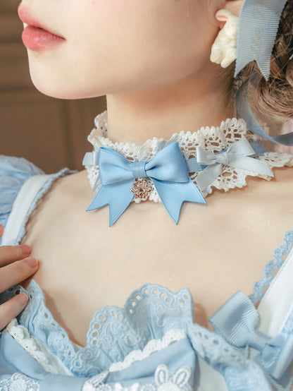 Pink Choker Brown Blue /