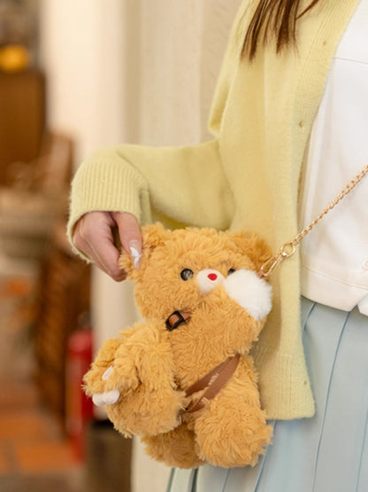 Bear Yellow Size Bag Keychain Dark Backpack Plush Small/Middle/Large Crossbody +