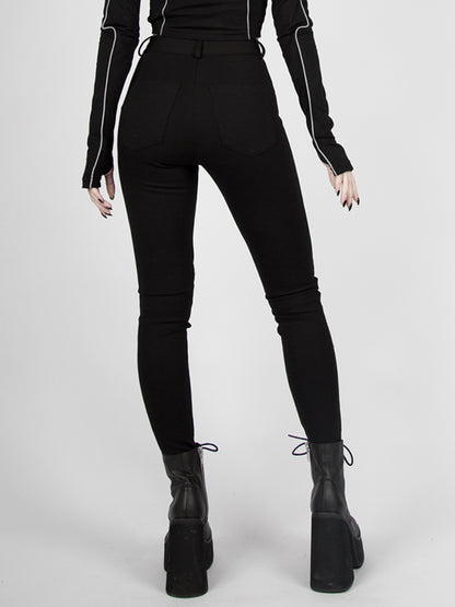 Pants High Reflective Bikecore Futuristic Waist Cyberpunk