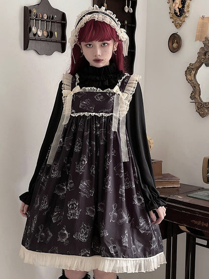 Neckline Elegant Bear Square Wendy Jumper Print Skirt