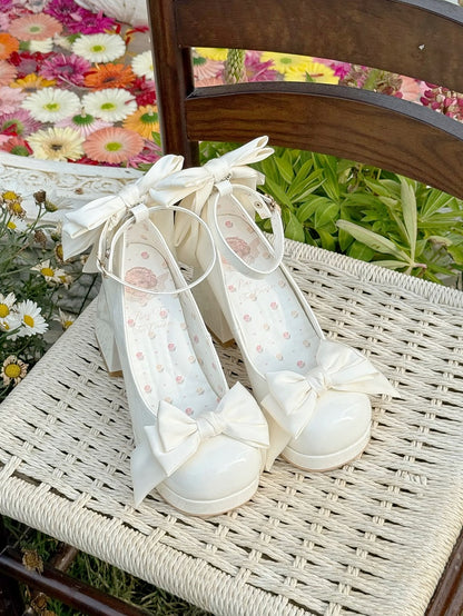 Sweet Toe Mary Bowknot White Janes Plateaudetails Lolita Runde Schuhe