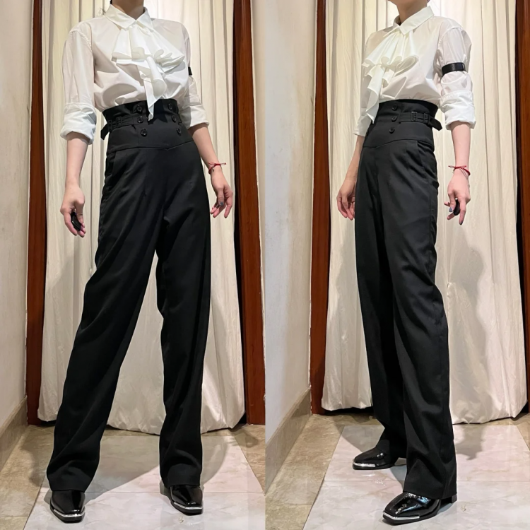 Black Corset Belt High Waist Ouji Lolita Pants