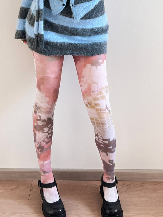 White Print Tights Design