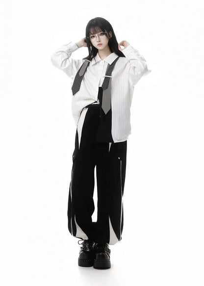 Black Elastic Cuff Sweat Pants