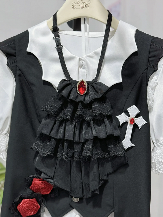 Tie Black Jabot