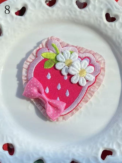 Options 11 Decorated Cherry/Strawberry/Cake Brooch/Hairclip Bowknot