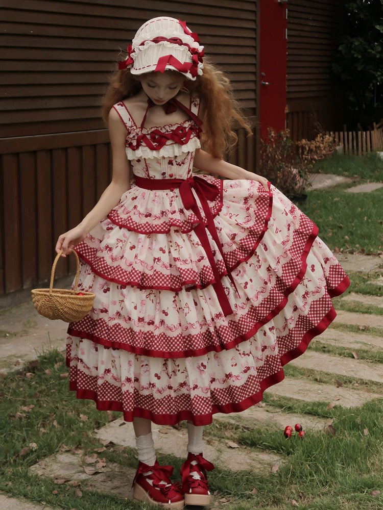 Chapeau plat décoré de fleurs beiges et rouges