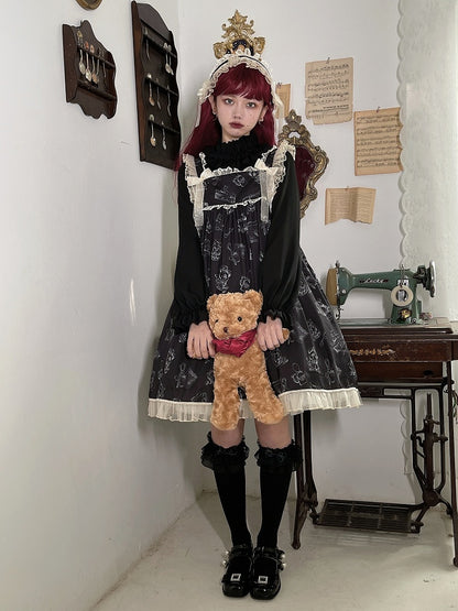 Neckline Elegant Bear Square Wendy Jumper Print Skirt