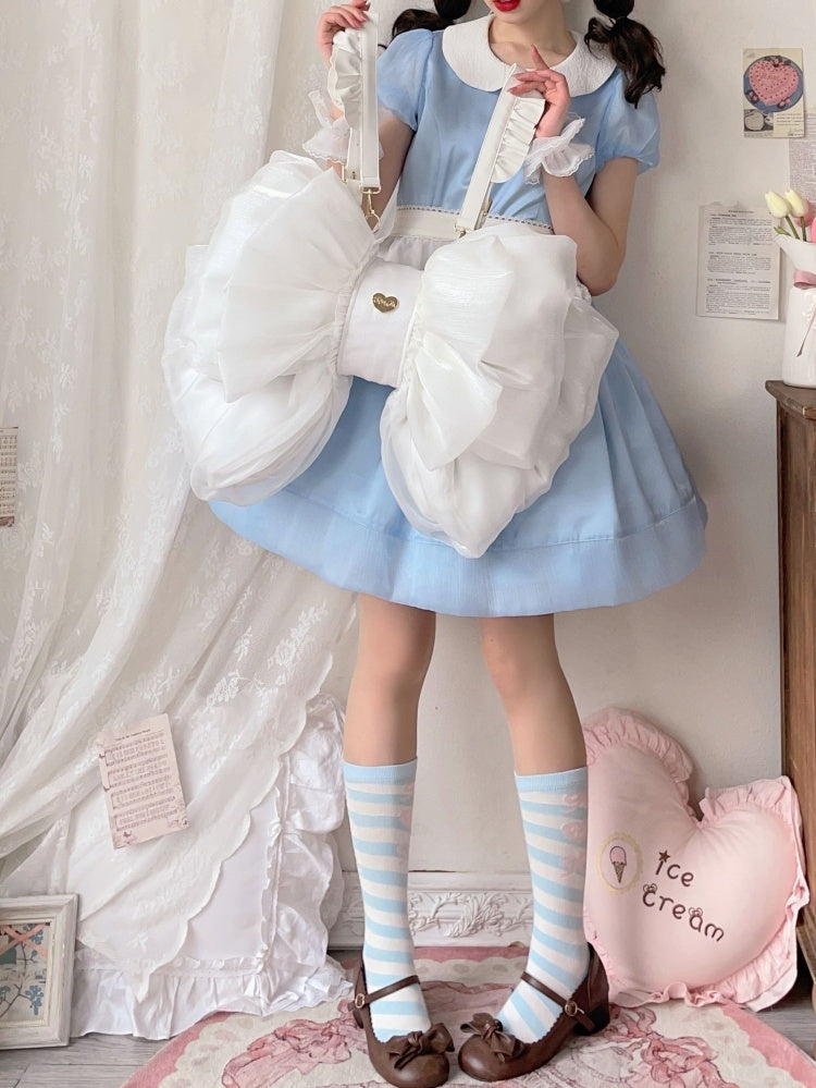 White Big Bow Backpack