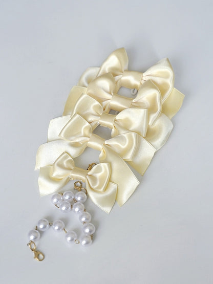 White / Black / Pink / Blue / Red / Yellow Bowknot Brooch