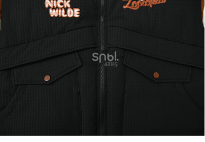 Doudoune noire Zootopia Nick Applique à manches détachables