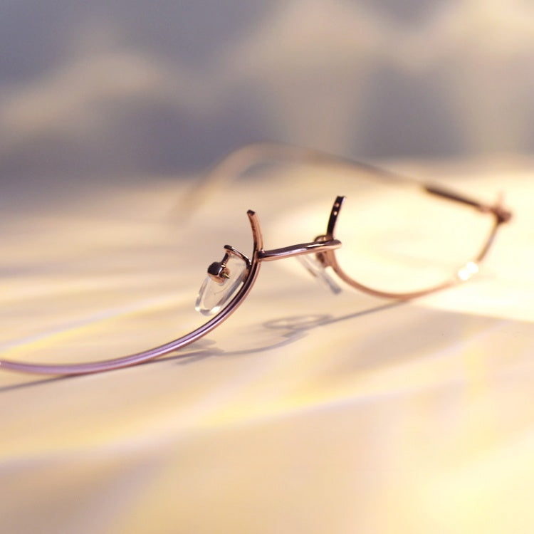 Cyberpunk Rose Gold Semi-rimless Y2K Lensless Eyeglasses