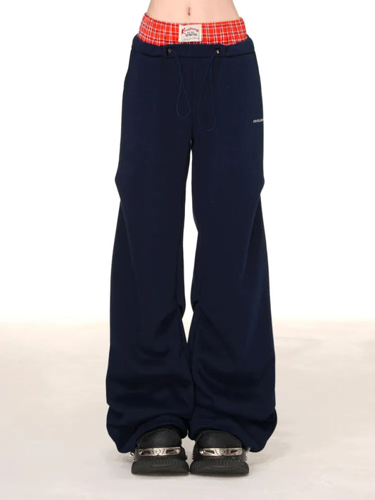 Blokette Pants Core Blue Waistband Gray/Dark Light Plaid