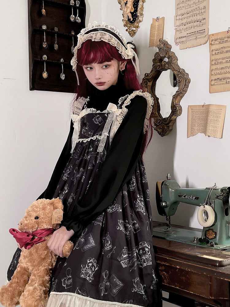 Neckline Elegant Bear Square Wendy Jumper Print Skirt