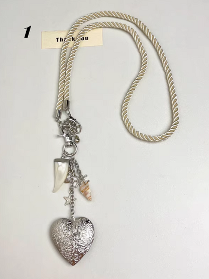 Wasteland Punk Y2K Heart Pendant Necklace