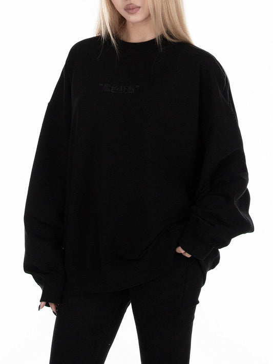 Black Long Sleeve Loose Sweatshirt
