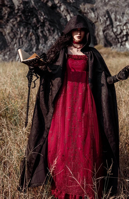 Robe taille empire cathédrale rouge style gothique Lolita JSK