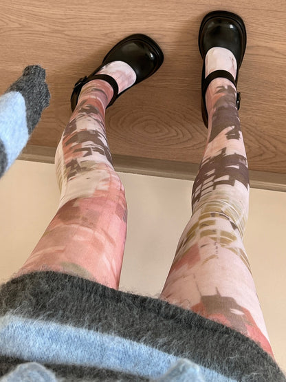 White Print Tights Design