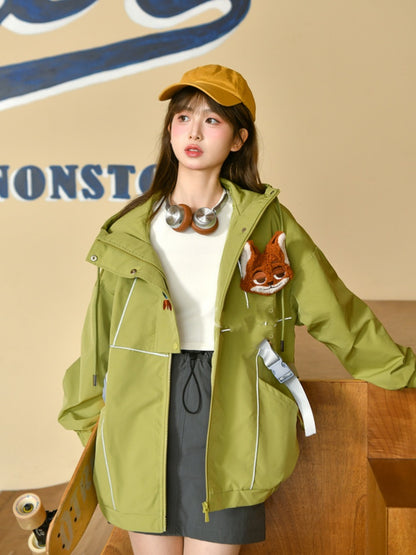 Zootopia Nick and Judy Green/Blue Hooded Jacket