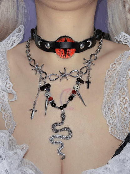 Y2K Snake-shaped Charm Punk Necklace