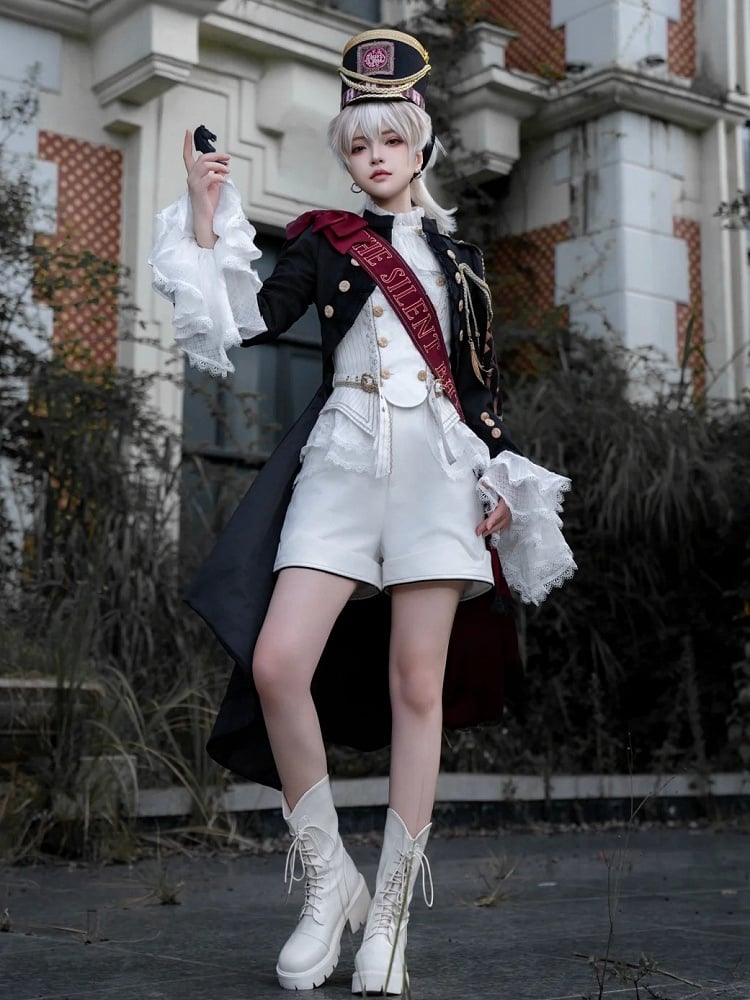 Top Ouji Black Knight Outfit + Fashion - Lolita Sleeves Long