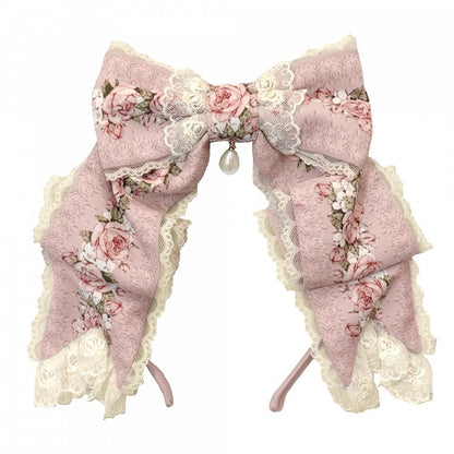 Blumendruck Rosa / Grün Bowknot KC