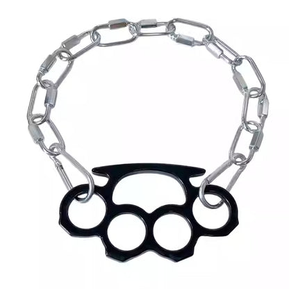Paw Puppy Design Silver/Black Necklace