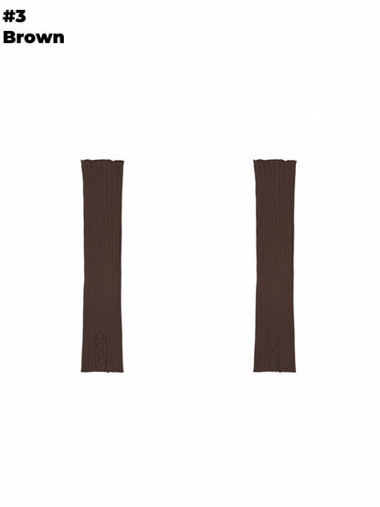 グレー/ベージュ/ブラウン/ブラック セルフタイストラップ レッグウォーマー