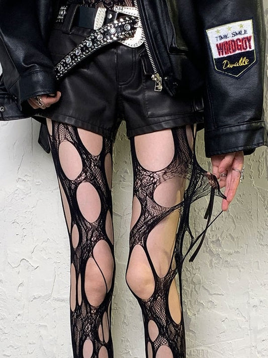 Y2K Design Tights Black Cut-out