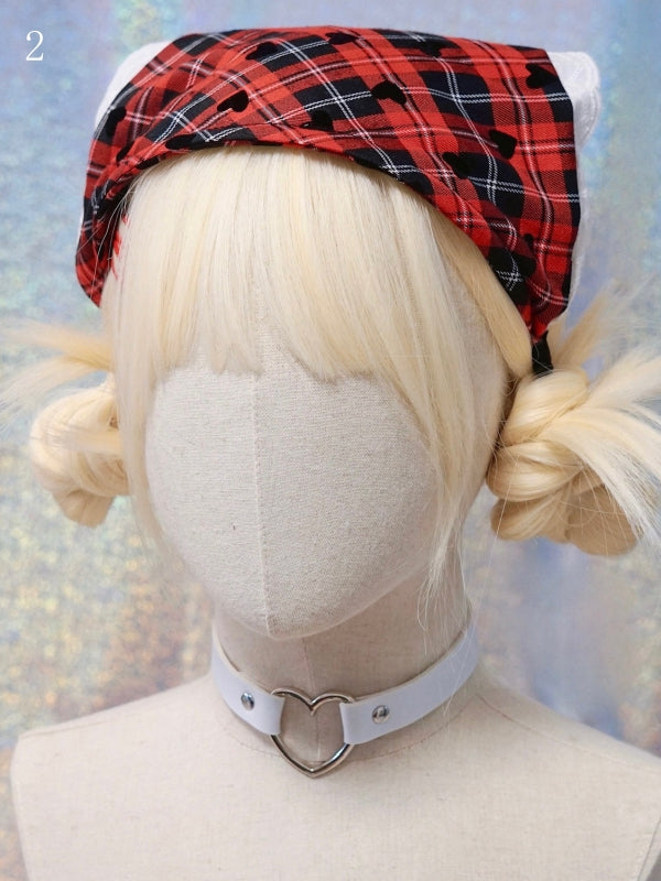 2 Triangular Options Plaid Scarf Pattern KC Red