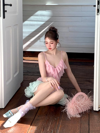 Calf Details Sequins Socks White