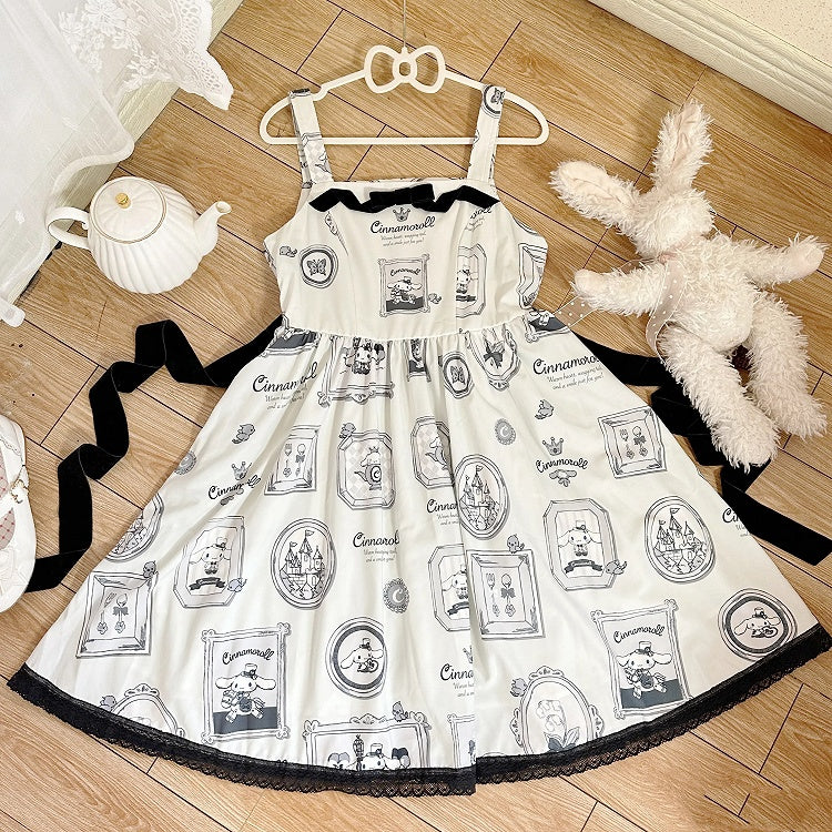 Cinnamoroll Picture Frame Lolita Dress High Waist Jumper Skirt