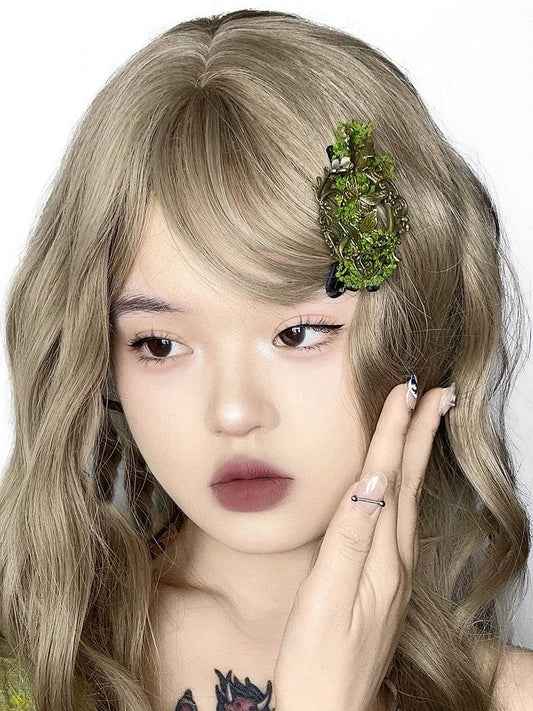 Butterfly Moss Kei Hairclip Green Bronze Mori