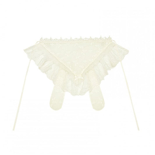 Bunny Lace Creamy Ears Triangle Scarf