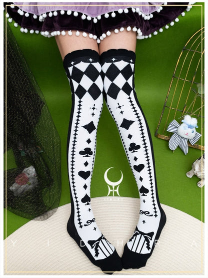 Diamond Pattern  Over Knee Stockings