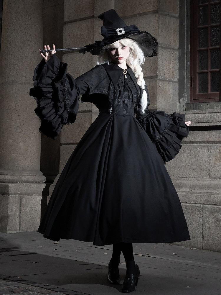 Chapeau de sorcière gothique noir Lolita