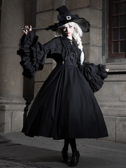 Chapeau de sorcière gothique noir Lolita