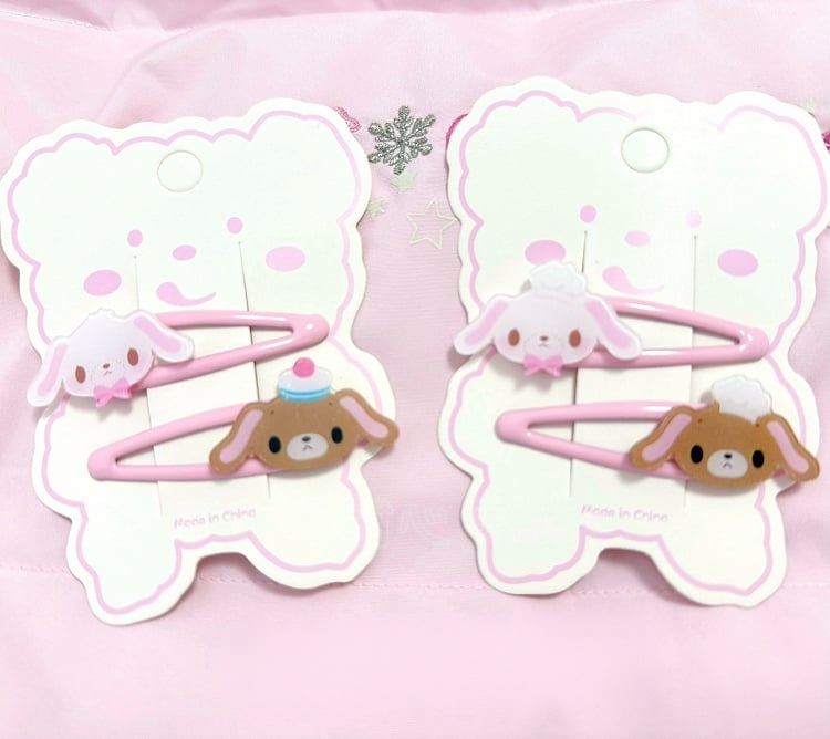 Barrettes Kawaii en forme de lapin aux oreilles tombantes