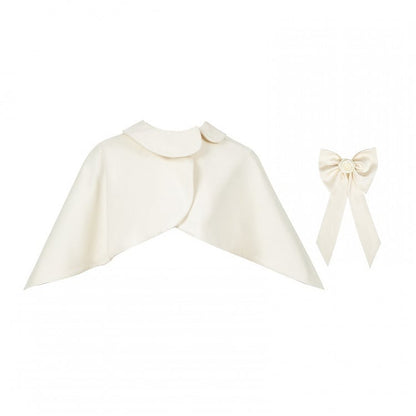 Off White Asymmetrical Round Flat Collar High-low Hem Cape