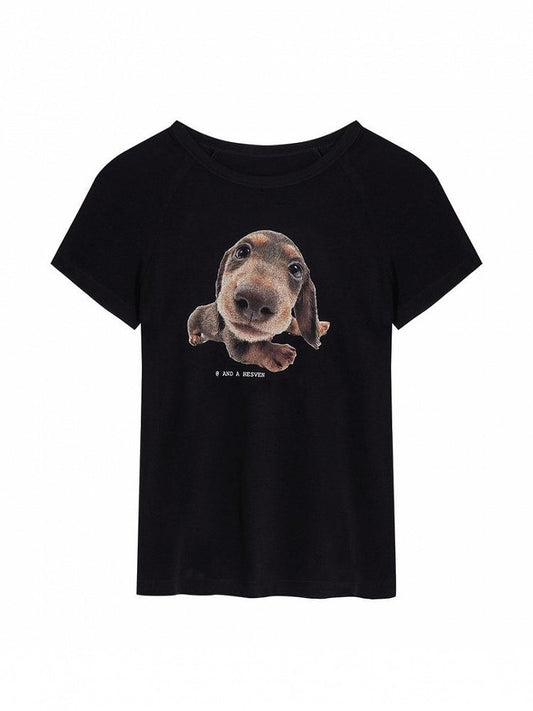 Black Puppy Slim-Fit Punk T-shirt Graphic