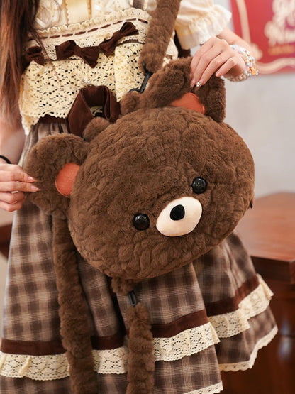 Brown Bear-shaped Plush Backpack