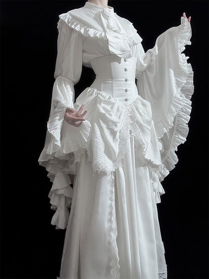 Bust Gothic Waist Under Lolita White Skirt Boned High Aristocrat Corset