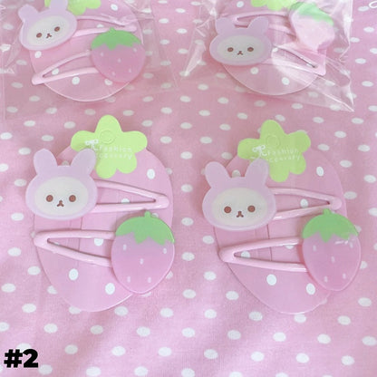 Strawberry Bear/Bunny Hairclips