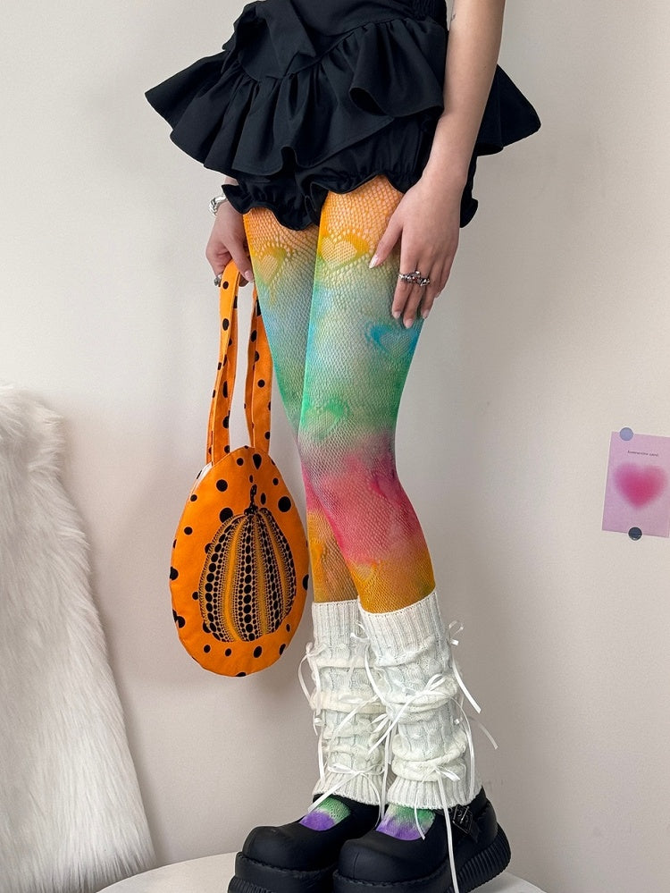 Ombre Tights Pattern Color Heart Colorful