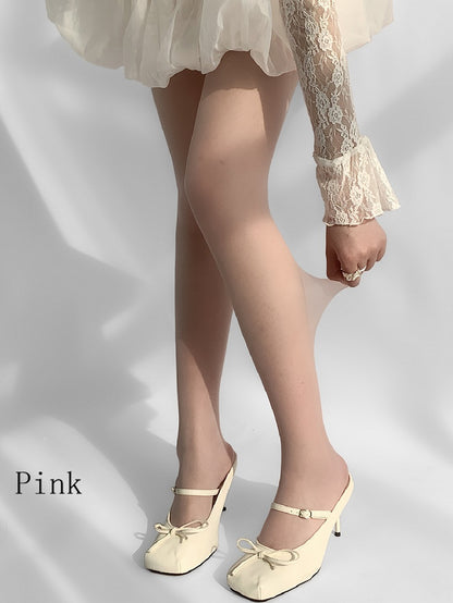 Transparente Strumpfhose in Rosa/Grün