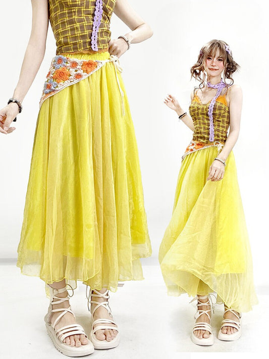Yellow Summer Skirt Y2K