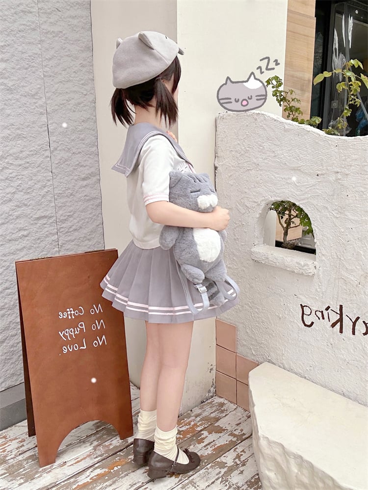 Design Neckline JK Kitty Gray and White Sailor Collar Uniform